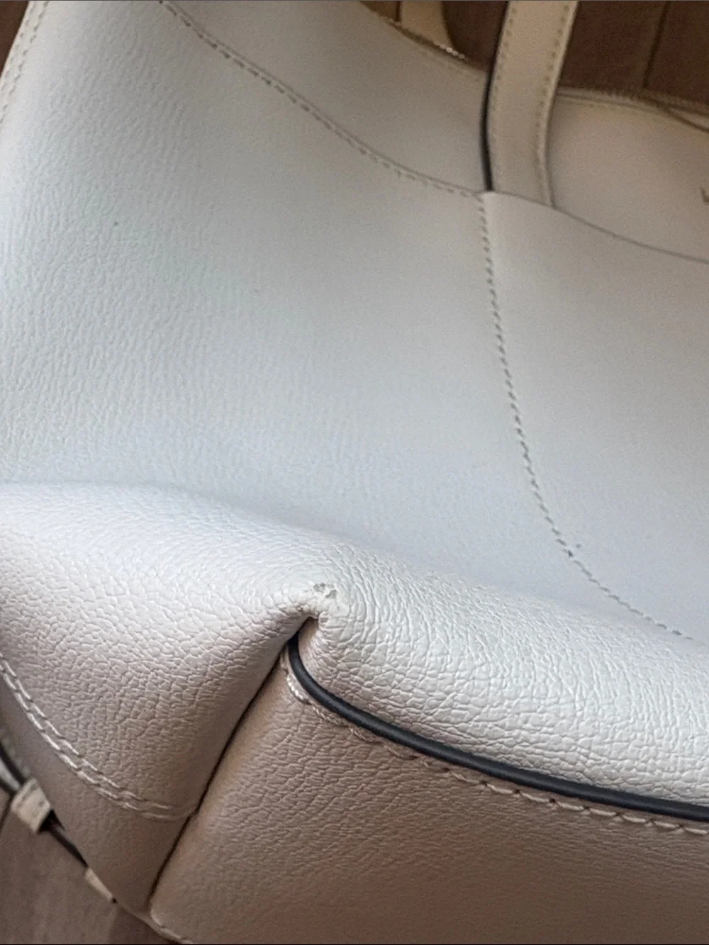 kate spade White Leather Shoulder Tote with Detachable Crossbody Strap